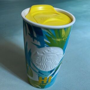 Starbucks Tropical Palm Hawaii Ceramic Travel Tumbler 12 oz